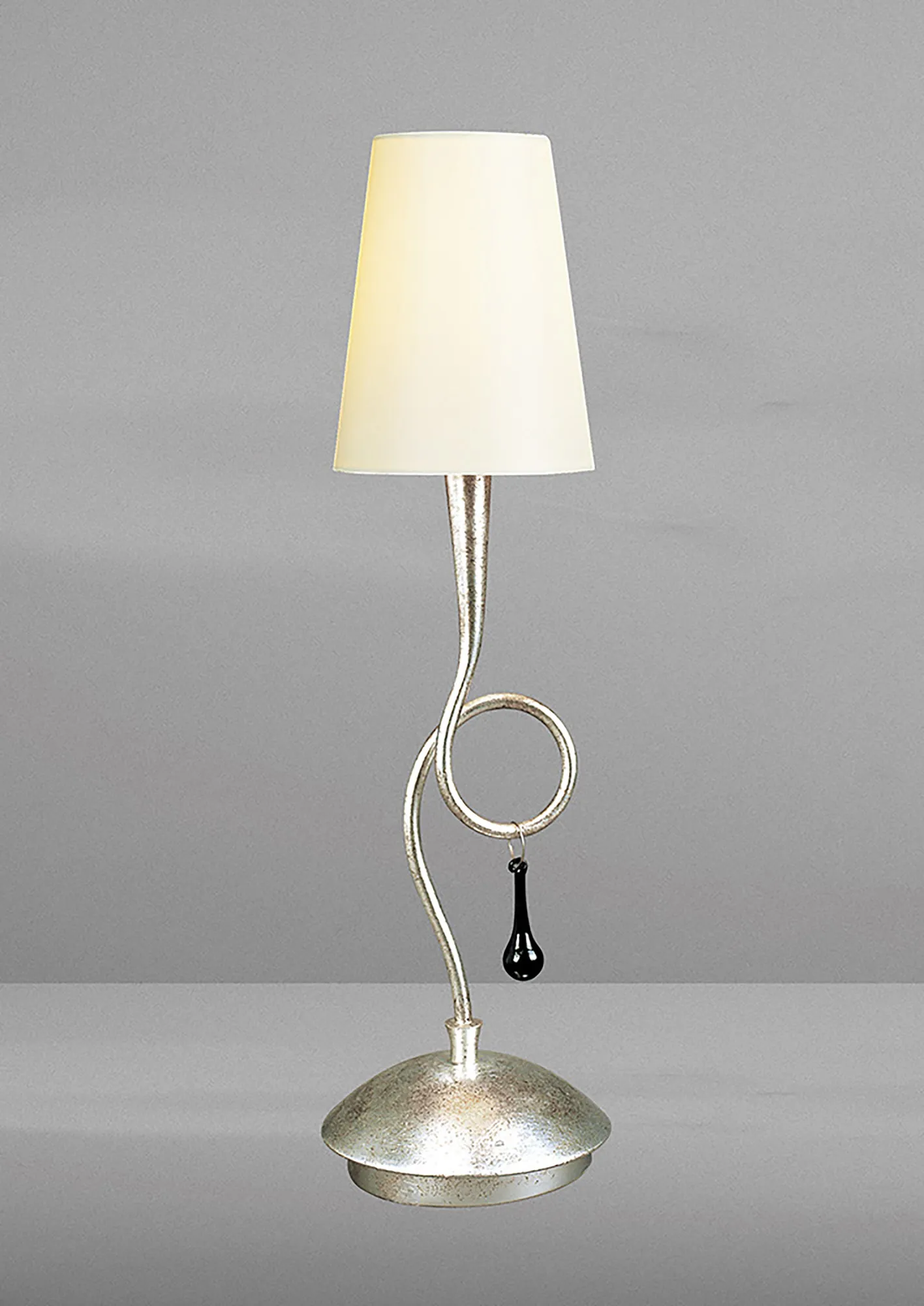 Paola Silver-Cream Table Lamps Mantra Shaded Table Lamps